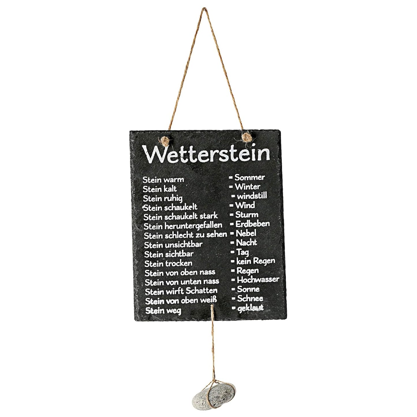 Cepewa Wetterstation Stein Auf Schiefertafel Wettertafel Schild Tafel Beschriftet 20 X 25 Cm