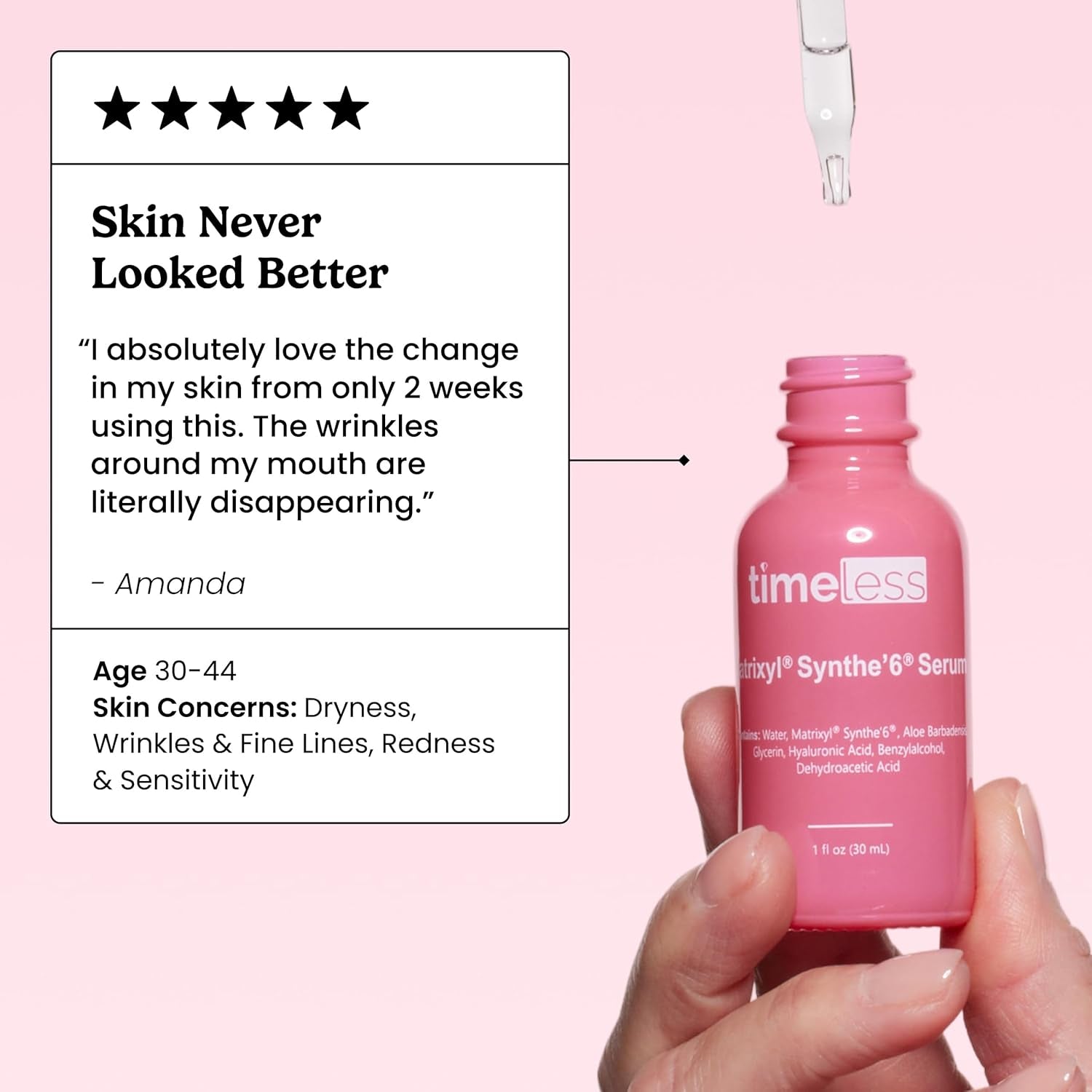 Matrixyl Synthe'6 Serum Peptide Gesichtsserum, Mit Hyaluronsäure Und Aloe Barbadensis - 30Ml