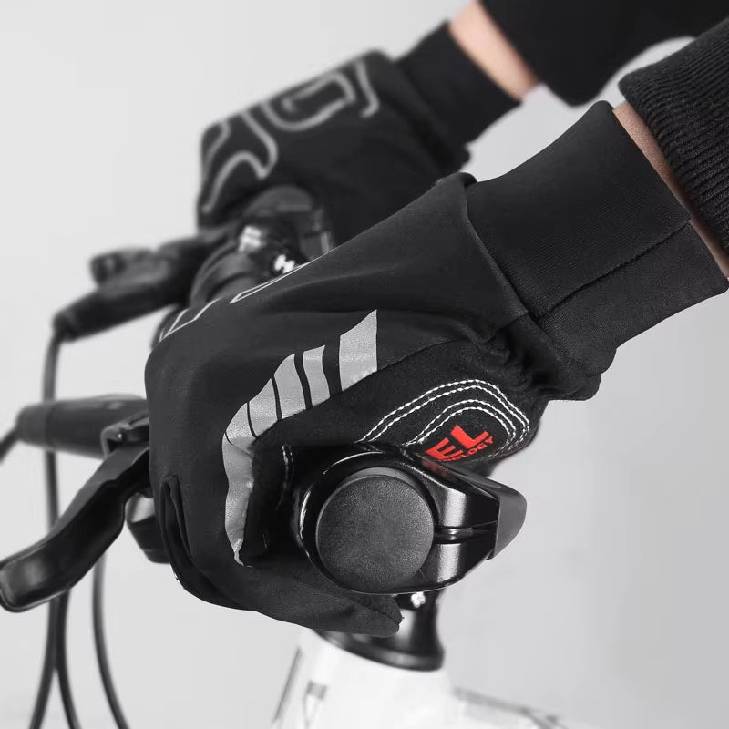 Winter Outdoor Sport Cycling Gloves Waterproof Bicycle Gloves Men Bike Gloves Thermal Fleece Cycling Gloves Gel Full Finger