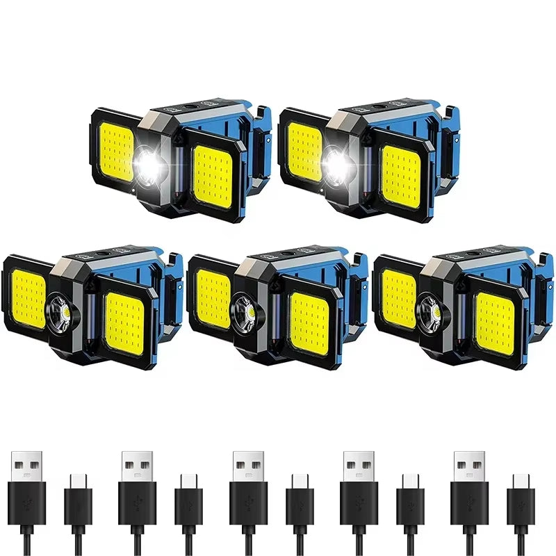 Rechargeable Mini Flashlight Protable Keychain Lamp 4 Lighting Modes EDC Torch Outdoor Waterproof Emergency Camping Work Lights