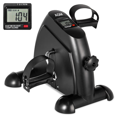 Compact Fitness Bike Pedal Trainer with LCD Display for Arm and Leg Workouts - AGM