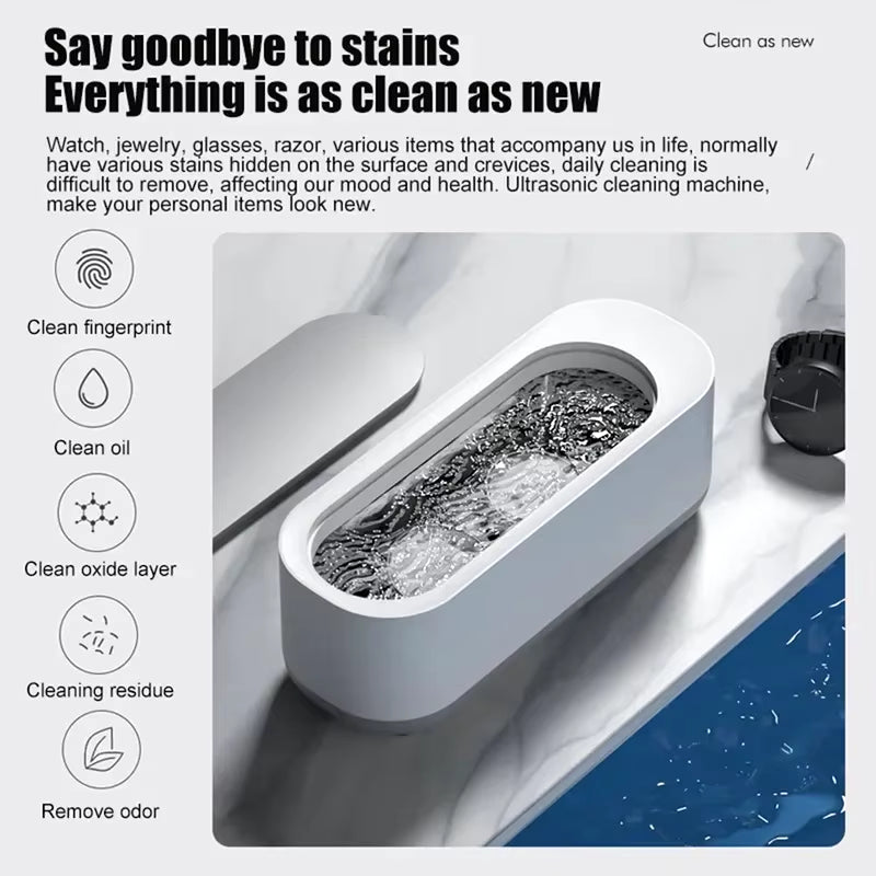 Vibration Ultrasonic Glasses Cleaning Machine Household Appliances Watches Function Timer Cleaning Machine 450Ml