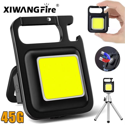 Rechargeable Mini Flashlight Protable Keychain Lamp 4 Lighting Modes EDC Torch Outdoor Waterproof Emergency Camping Work Lights