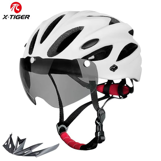 Bike Helmet with LED Tail Light Adult Cycling Helmet Fit 58-62Cm Lightweight Breathable Colorful Bicycle Helmets Accessories