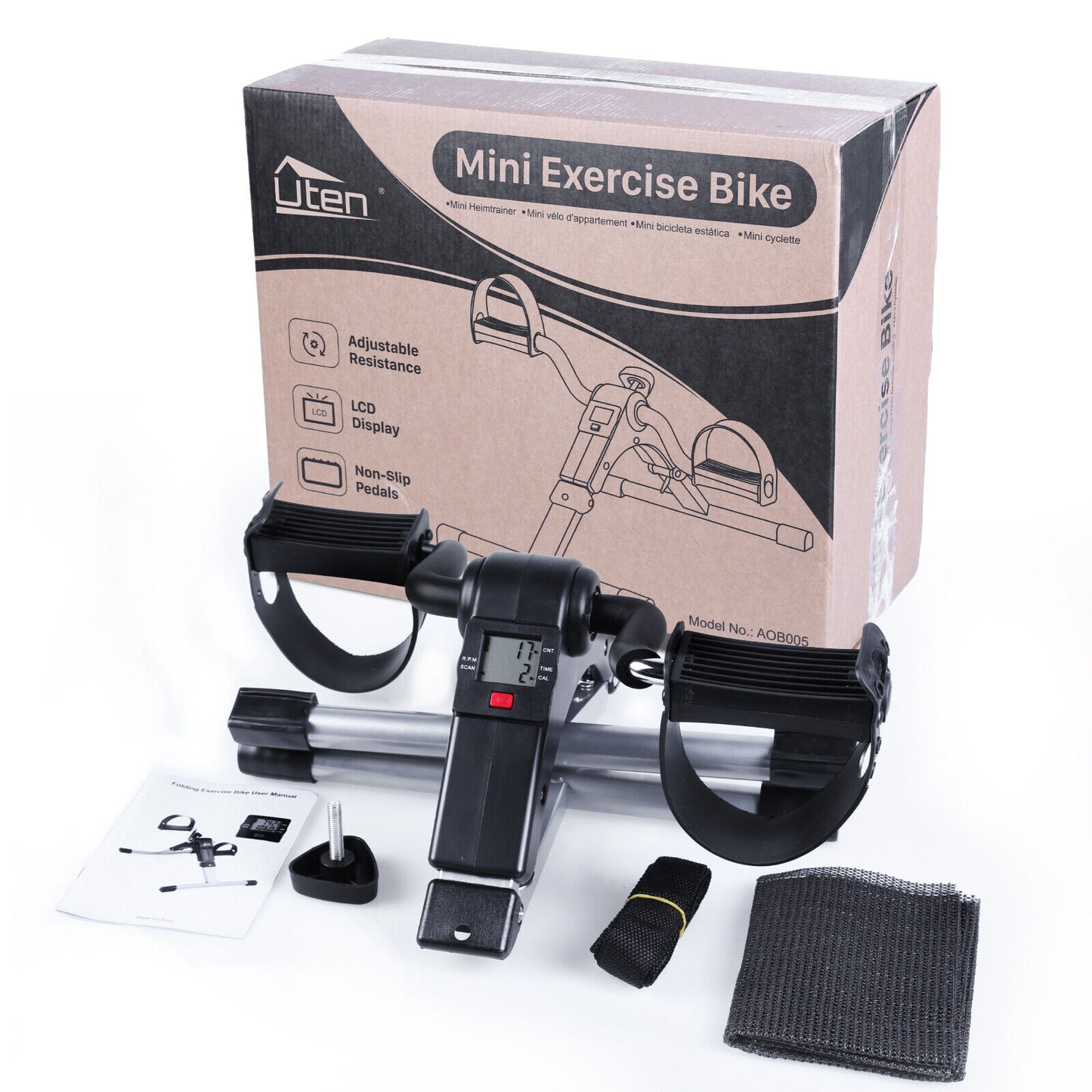 LCD Folding Fitness Bike Arm and Leg Trainer Mini Home Exercise Equipment Uten