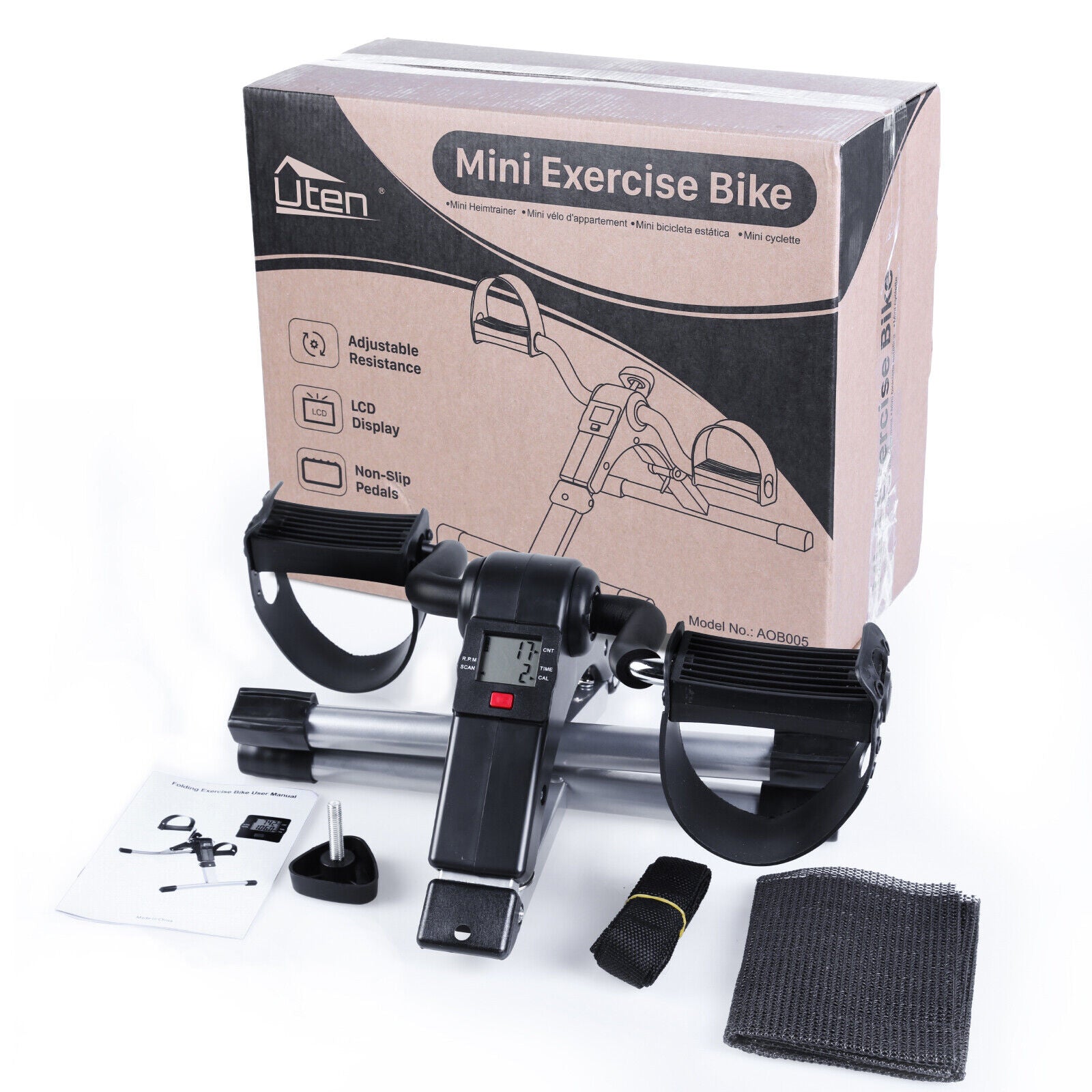 LCD Folding Fitness Bike Arm and Leg Trainer Mini Home Exercise Equipment Uten