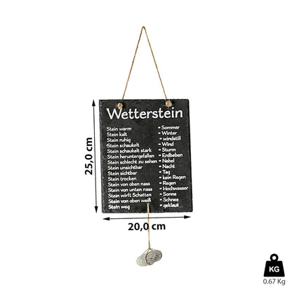 Cepewa Wetterstation Stein Auf Schiefertafel Wettertafel Schild Tafel Beschriftet 20 X 25 Cm