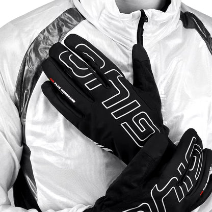 Winter Outdoor Sport Cycling Gloves Waterproof Bicycle Gloves Men Bike Gloves Thermal Fleece Cycling Gloves Gel Full Finger
