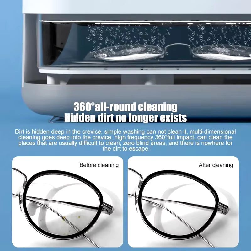 Vibration Ultrasonic Glasses Cleaning Machine Household Appliances Watches Function Timer Cleaning Machine 450Ml