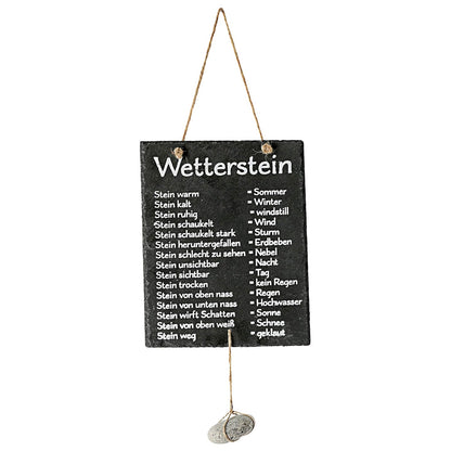 Cepewa Wetterstation Stein Auf Schiefertafel Wettertafel Schild Tafel Beschriftet 20 X 25 Cm