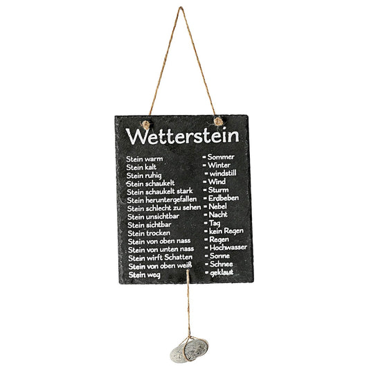 Cepewa Wetterstation Stein Auf Schiefertafel Wettertafel Schild Tafel Beschriftet 20 X 25 Cm