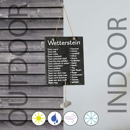 Cepewa Wetterstation Stein Auf Schiefertafel Wettertafel Schild Tafel Beschriftet 20 X 25 Cm