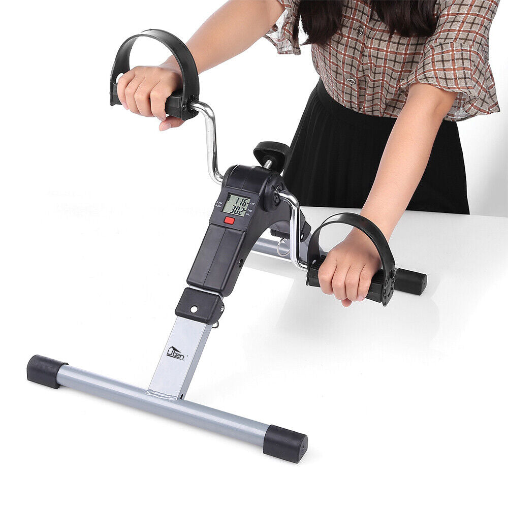 LCD Folding Fitness Bike Arm and Leg Trainer Mini Home Exercise Equipment Uten