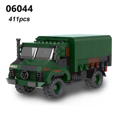 DIY Germany Military Series HX-8 Elefant Tractor PZH2000 Cannon Leopard Tank Lars-2 Rocket Launcher Building Blocks Bricks