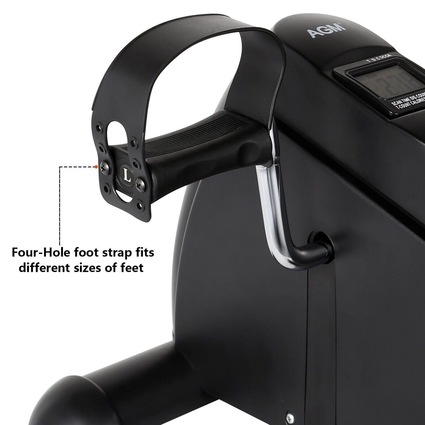 Compact Fitness Bike Pedal Trainer with LCD Display for Arm and Leg Workouts - AGM