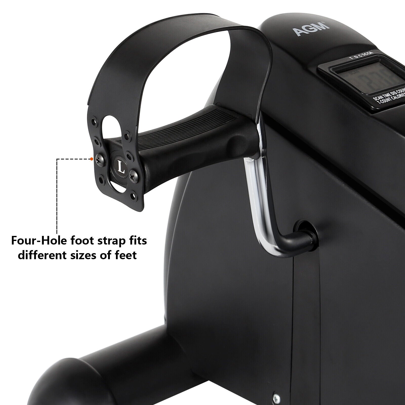 Compact Fitness Bike Pedal Trainer with LCD Display for Arm and Leg Workouts - AGM
