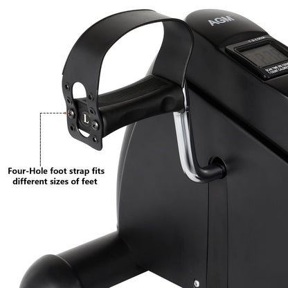Compact Fitness Bike Pedal Trainer with LCD Display for Arm and Leg Workouts - AGM