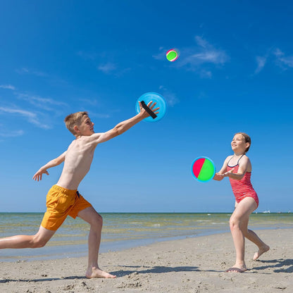 Toss and Catch Paddle Ball Game Outdoor Beach Pool Sand Toys outside Lawn Yard Games for 3 4 5 6 7 8 9 10 11 12 Year Olds Girls Boys Toys Birthday Gift (2 Paddles 2 Balls)