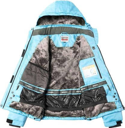 Women’S Waterproof Snow Ski Jacket Mountain Windproof Winter Coat with Detachable Hood