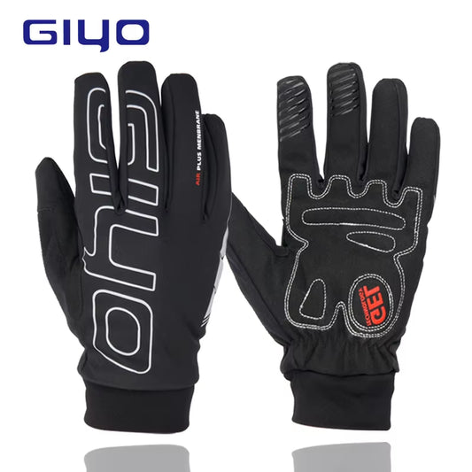 Winter Outdoor Sport Cycling Gloves Waterproof Bicycle Gloves Men Bike Gloves Thermal Fleece Cycling Gloves Gel Full Finger